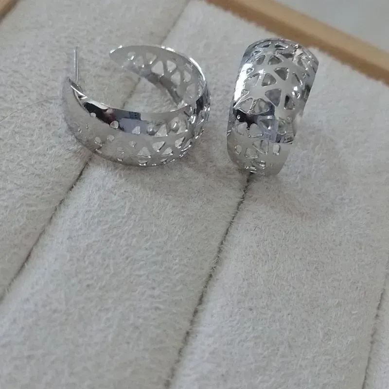 Brinco Argola Tela Vazado Diamond