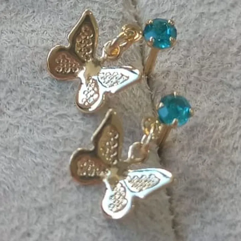 Brinco Infantil Ponto de Luz  Colorido Borboleta