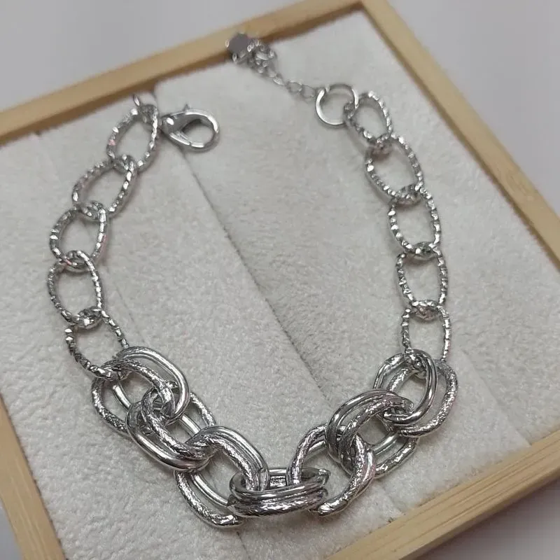 Pulseira Elos Impressão Centro Duplo Diamond