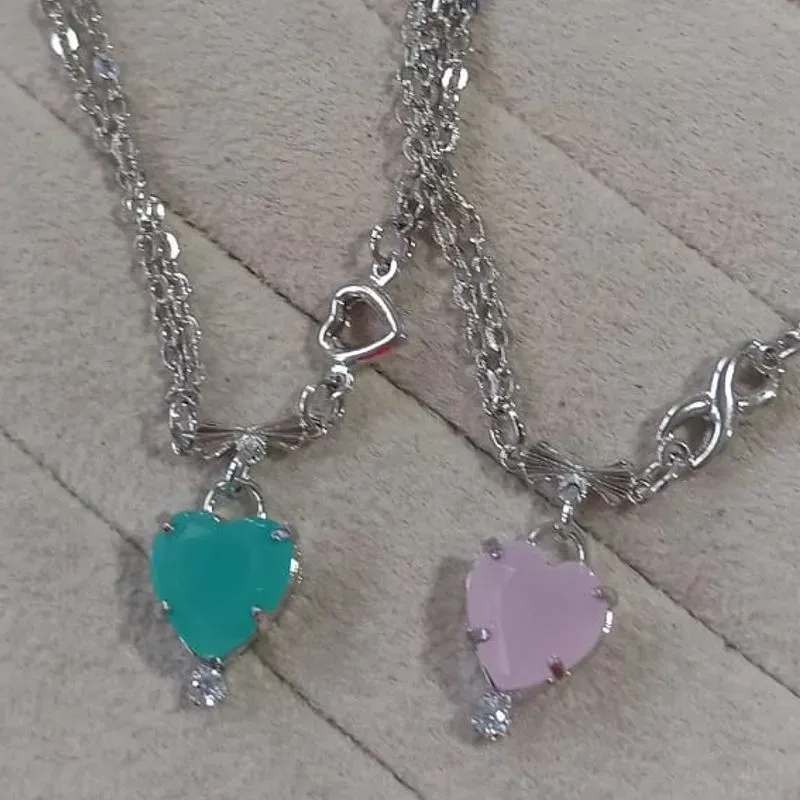 Pulseira Pingente Coração Caixa Tiffany/Rosa