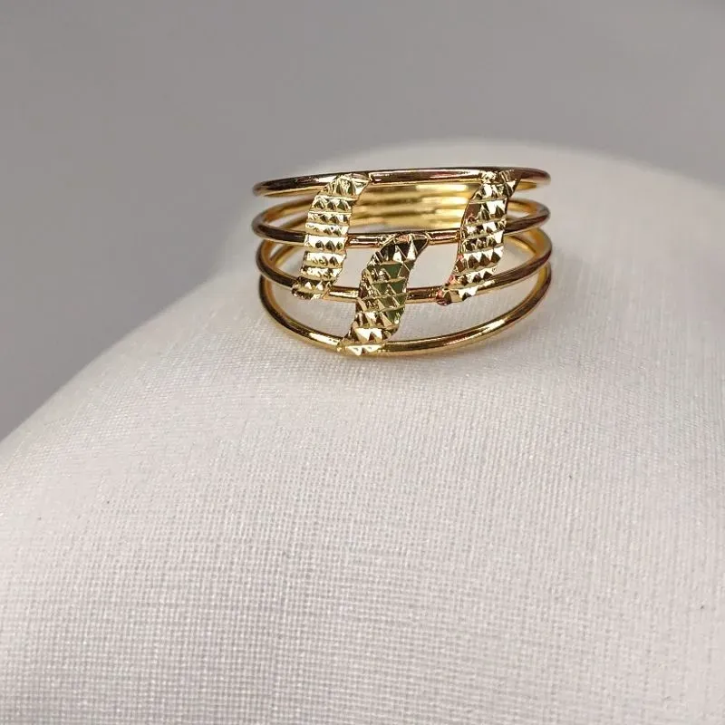 Anel Ondas Diamantado