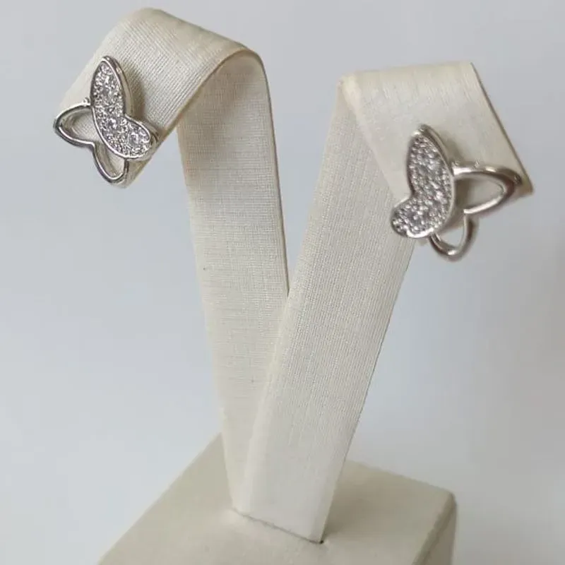 Brinco Borboleta Zircônia Diamond