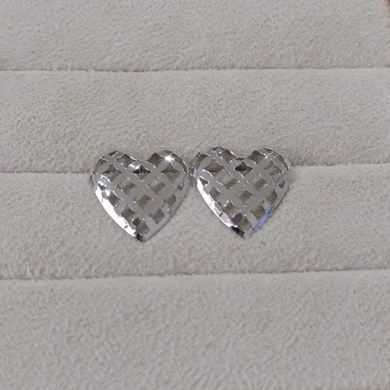 Brinco Coração Tela Vazado Diamond