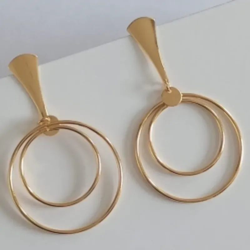 Brinco Pingente Argola Dupla