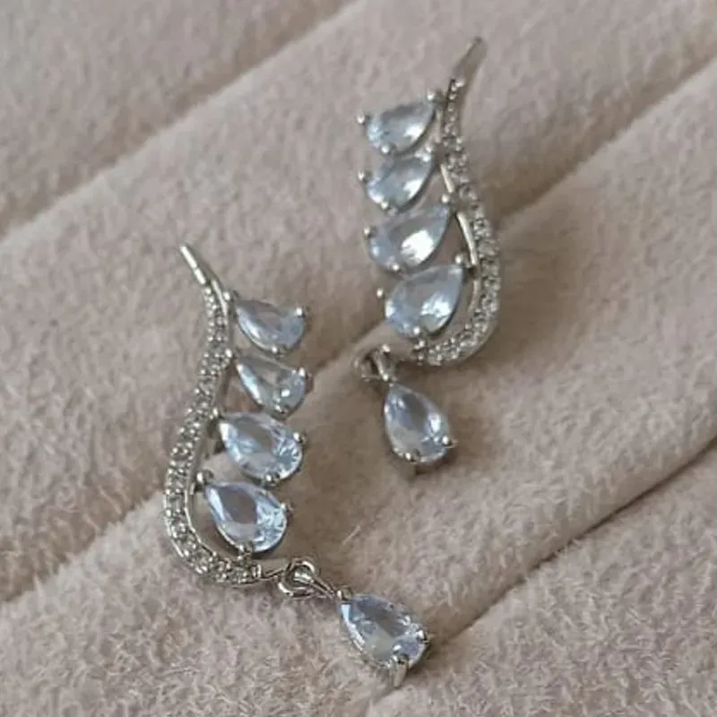 Brinco Pingentes Zircônia Cristal