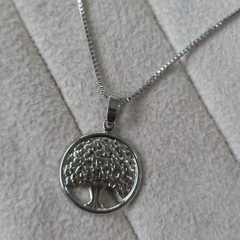 Colar Veneziana Pingente Arvore da Vida Chapa P