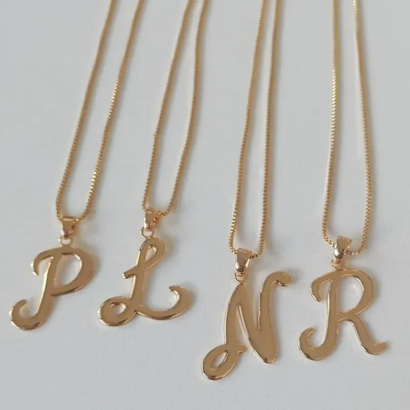 Colar Veneziana Pingente Letras