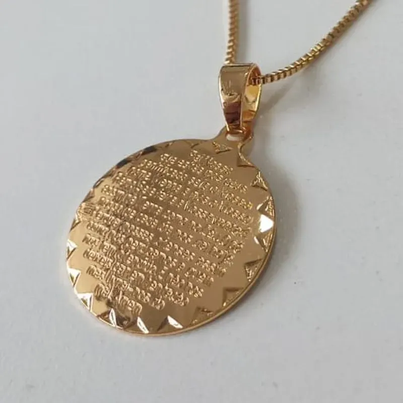 Colar Veneziana Pingente Oração Pai Nosso