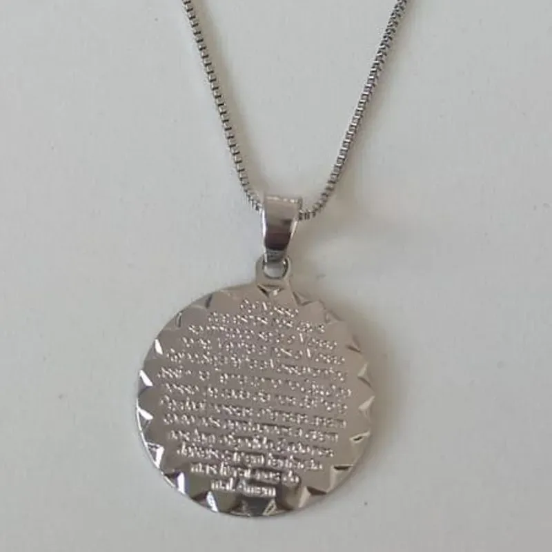 Colar Veneziana Pingente Oração Pai Nosso Diamond