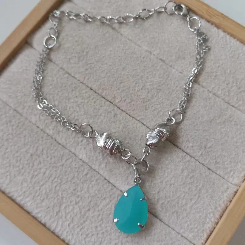 Pulseira Dupla com Balão Pingente Zircônia Tiffany