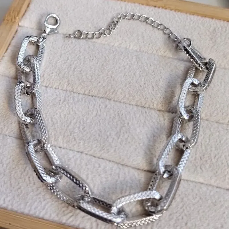 Pulseira Elo Quadrado Texturizado