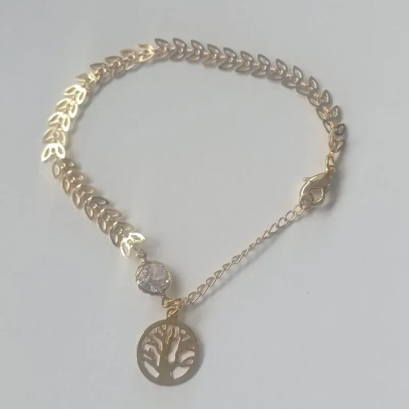 Pulseira Rabo de Sereia Pingente Árvore da Vida