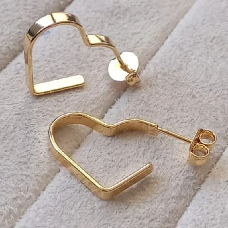 Brinco Argola Coração Liso
