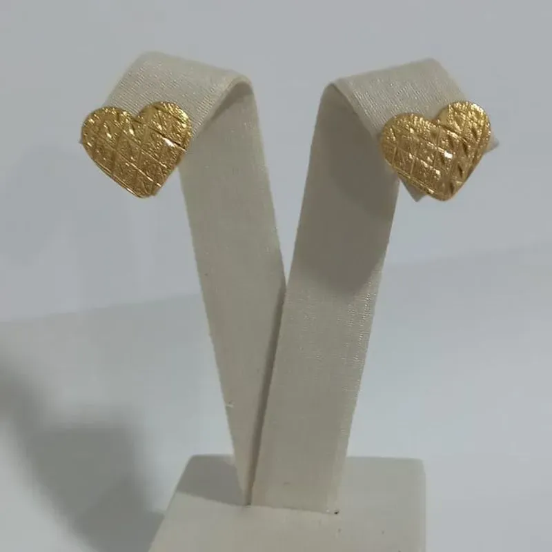 Brinco Coração Texturizado