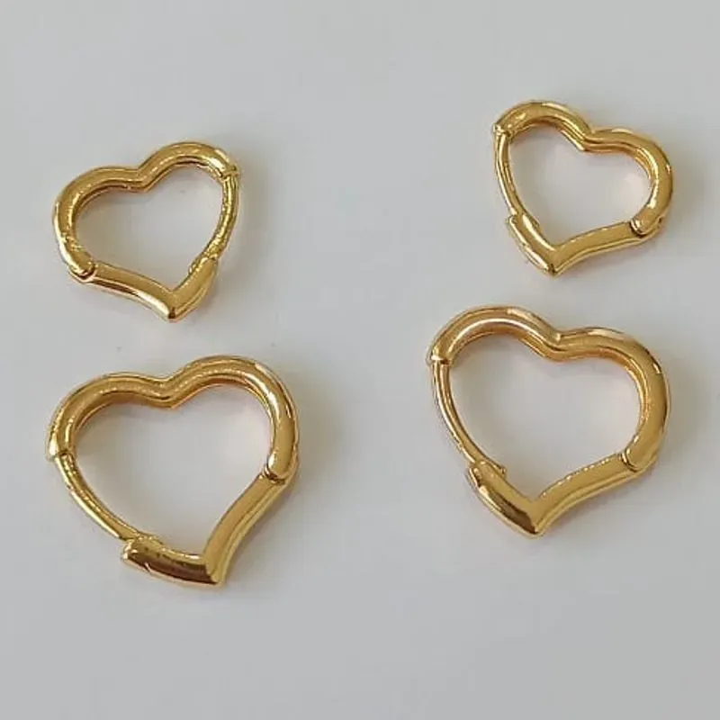 Brinco Duo Click Coração Liso