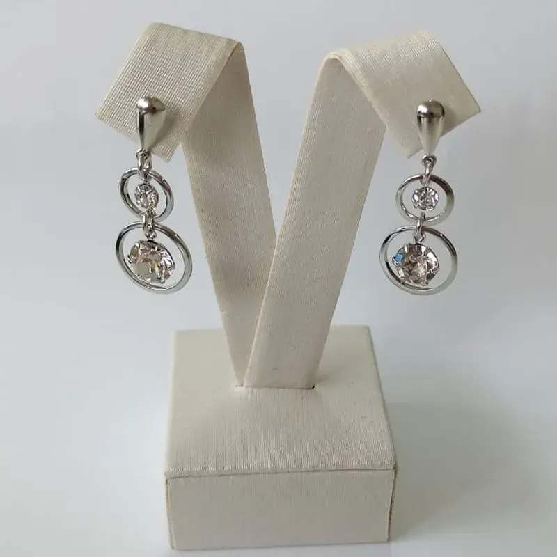 Brinco Pingentes Aros Com Zircônia Diamond