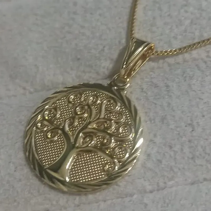 Colar Veneziana Pingente Arvore da Vida Chapa