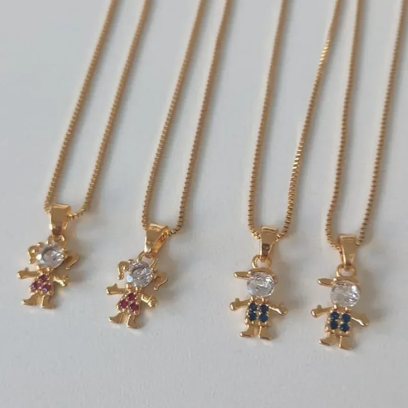 Colar Veneziana Pingente Menino/Menina P