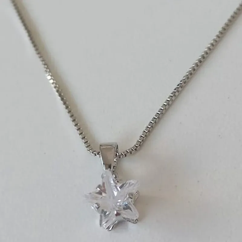 Colar Veneziana Pingente Ponto de Luz Estrela