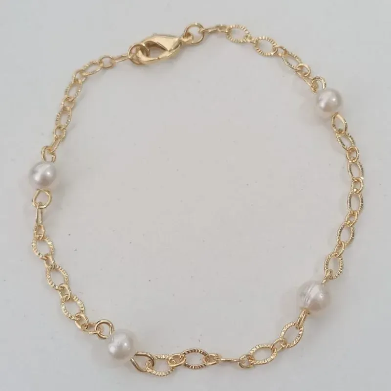 Pulseira Elos com Pérolas