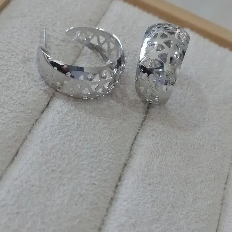 Brinco Argola Tela Vazado Diamond