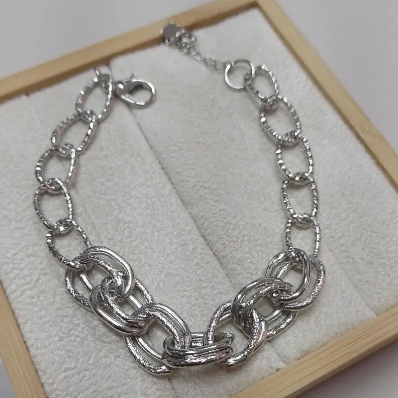 Pulseira Elos Impressão Centro Duplo Diamond