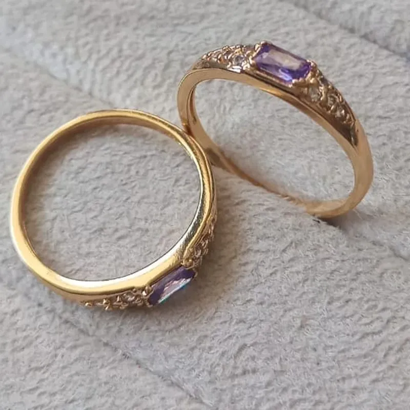 Anel Adelle Zircônia Roxa