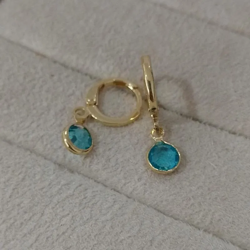 Brinco Argola Click Zircônias Coloridas