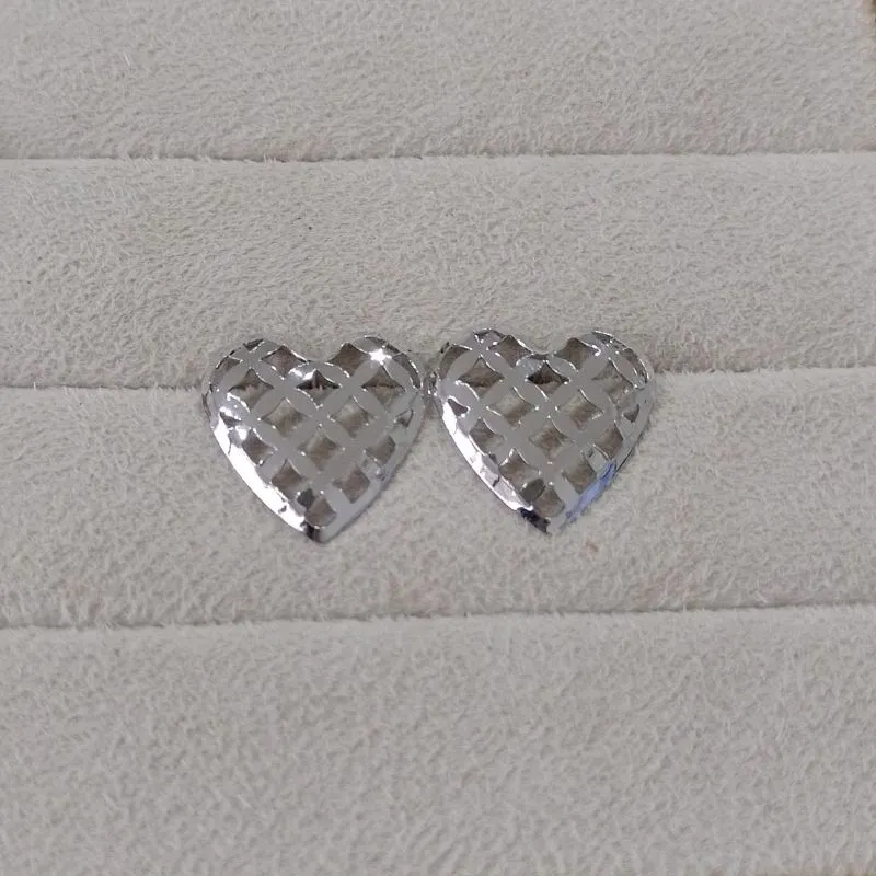 Brinco Coração Tela Vazado Diamond