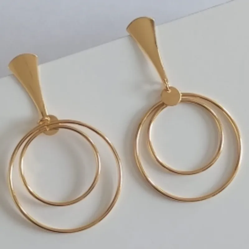 Brinco Pingente Argola Dupla