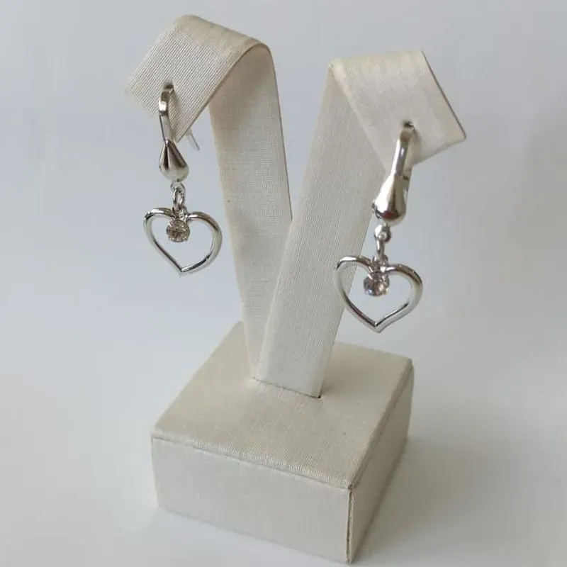 Brinco Pingente Coração com Ponto de Luz Diamond