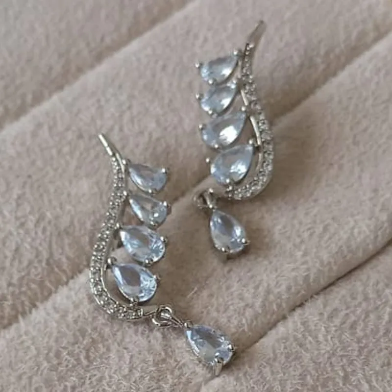 Brinco Pingentes Zircônia Cristal