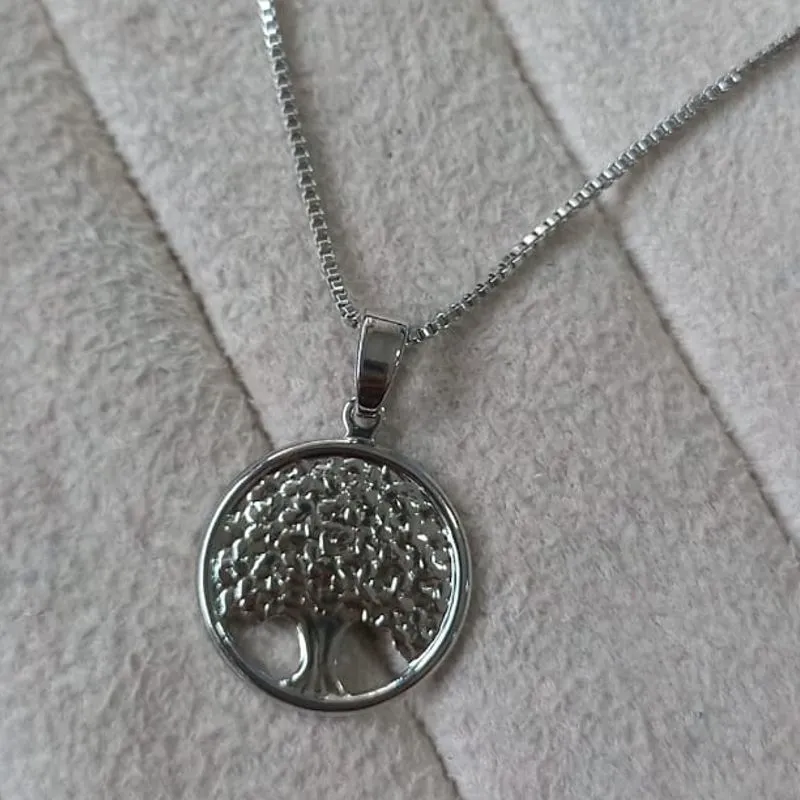 Colar Veneziana Pingente Arvore da Vida Chapa P