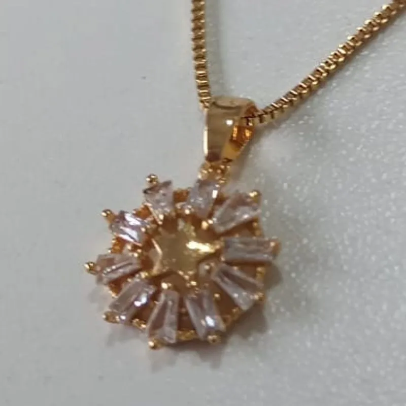 Colar Veneziana Pingente Cristais