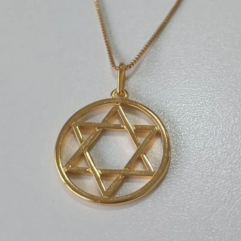 Colar Veneziana Pingente Estrela de Davi