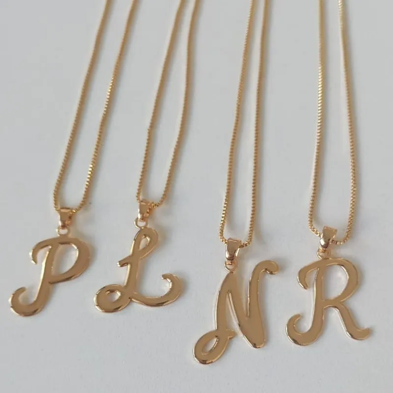 Colar Veneziana Pingente Letras