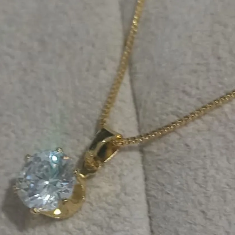 Colar Veneziana Pingente Ponto de Luz