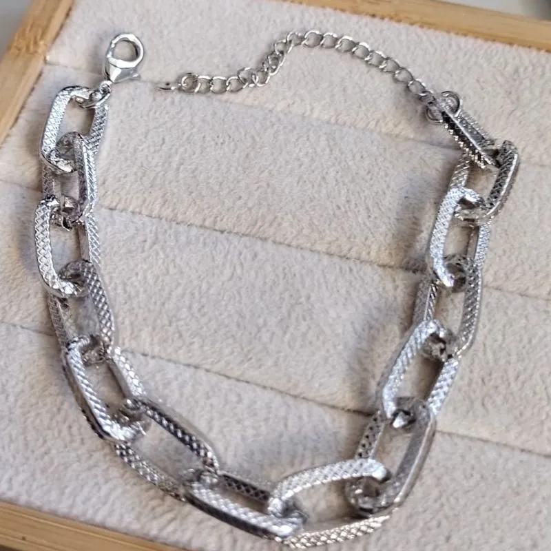 Pulseira Elo Quadrado Texturizado