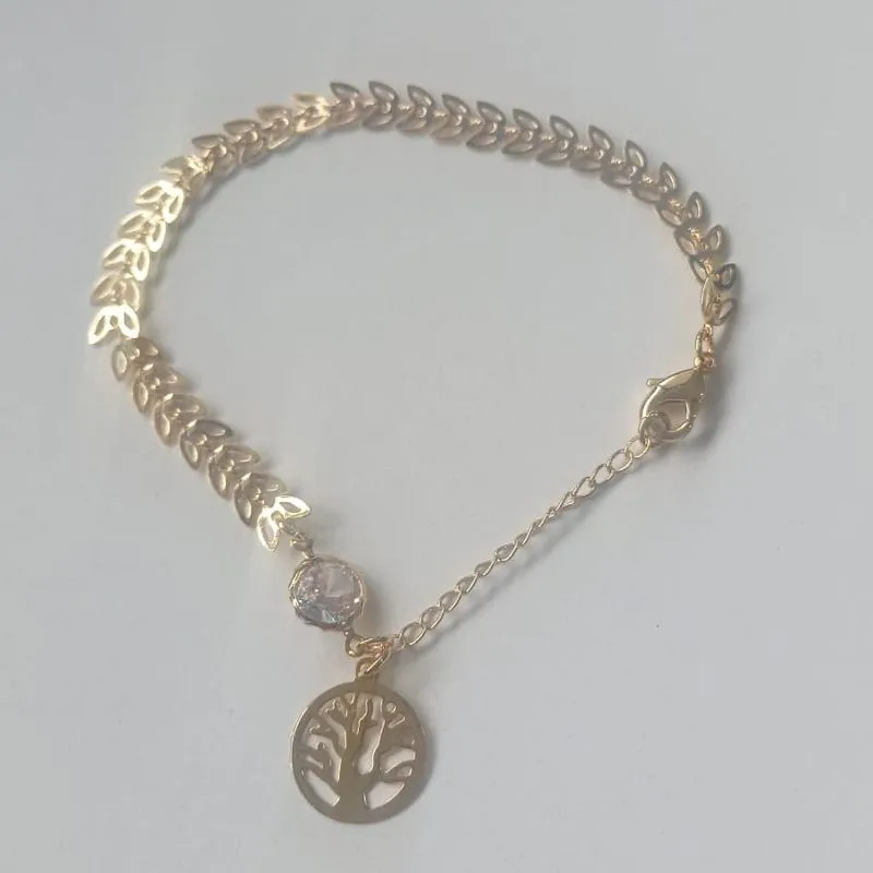 Pulseira Rabo de Sereia Pingente Árvore da Vida