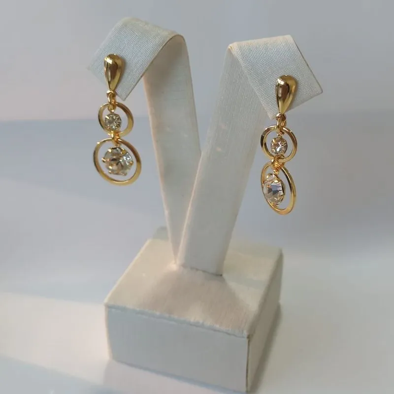 Brinco Pingentes Aros Com Zircônia