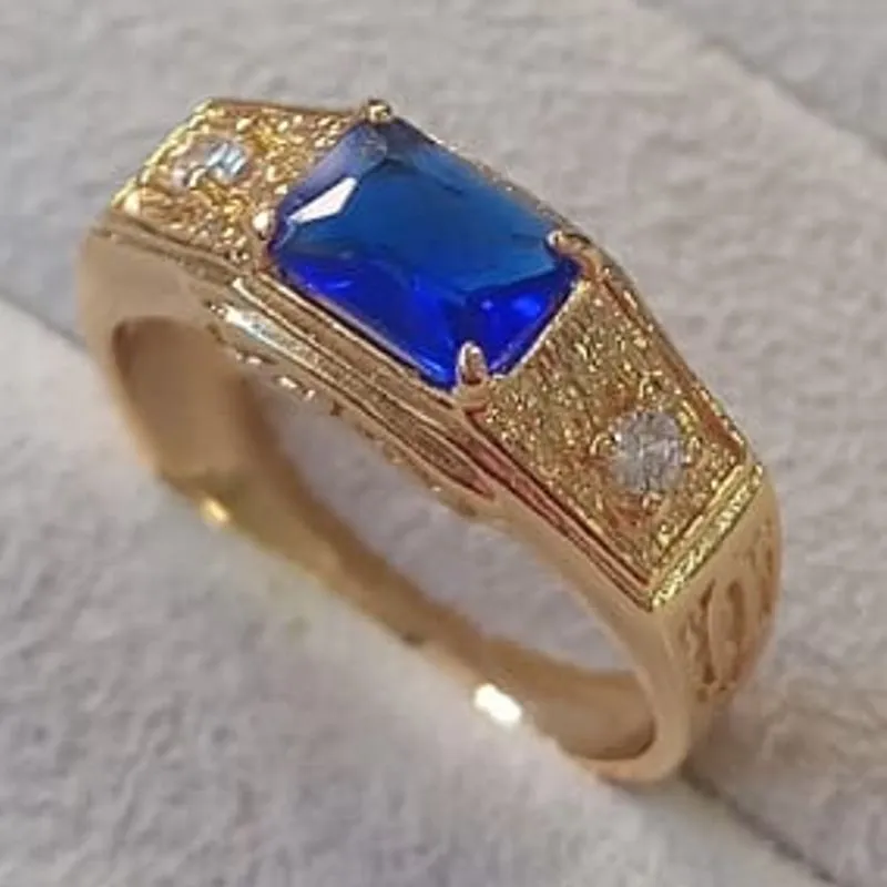 Anel Masculino Zirconias Coloridas