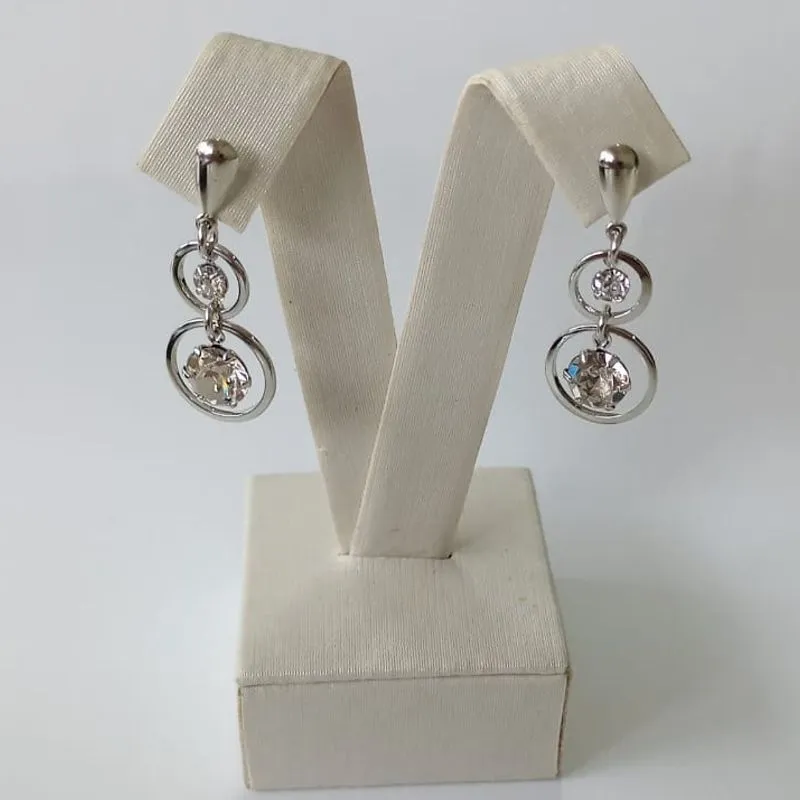 Brinco Pingentes Aros Com Zircônia Diamond