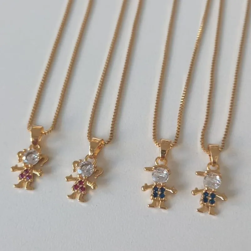 Colar Veneziana Pingente Menino/Menina P