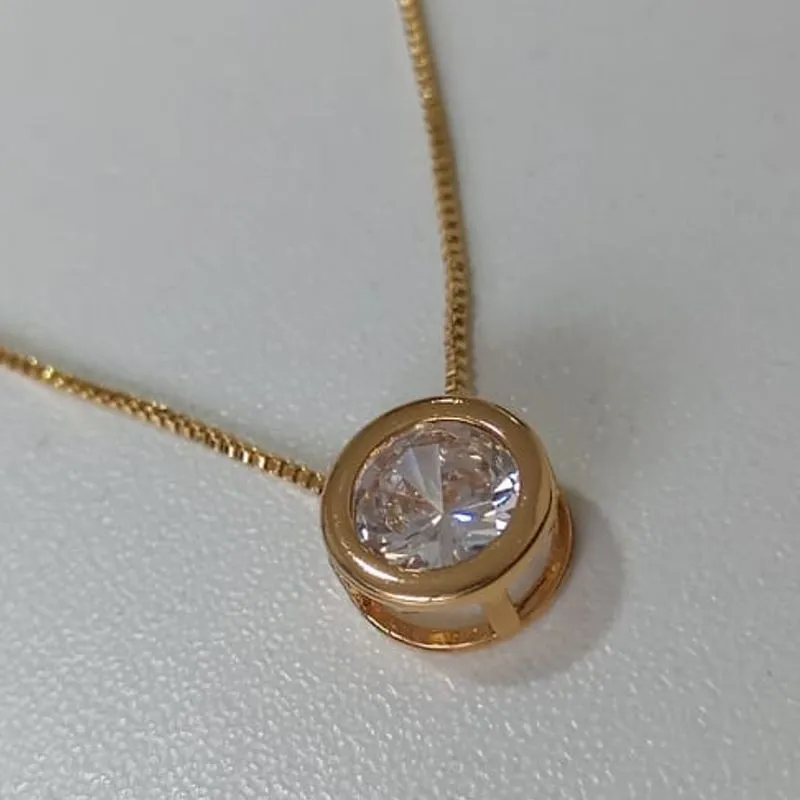 Colar Veneziana Pingente Ponto de Luz Caixa