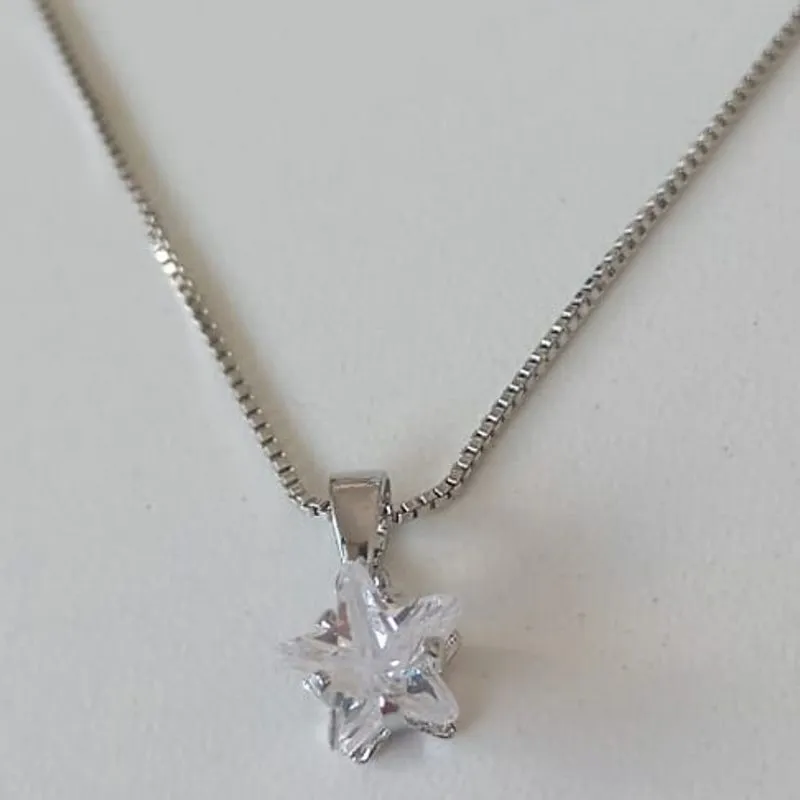 Colar Veneziana Pingente Ponto de Luz Estrela