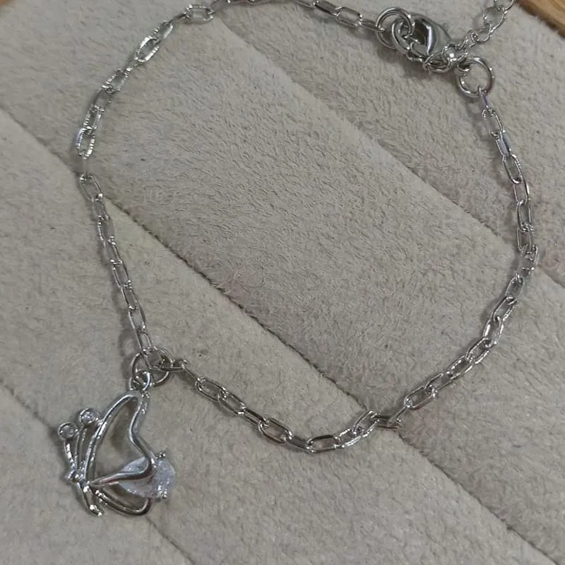 Pulseira Elos Pingente Borboleta